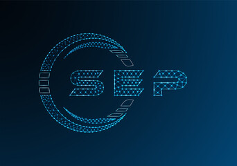 SEP low poly letter logo vector design. SEP lower poly logo design. Low poly logo.