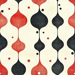 Minimal retro teardrop seamless pattern with simple shapes and soft gradients, perfect for elegant backgrounds and prints.