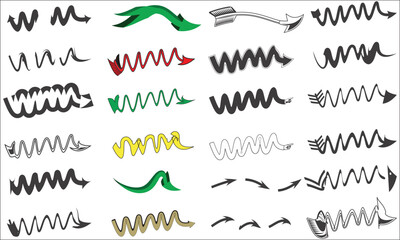 Dynamic Arrow Collection: Wavy, Spiral, and Artistic Pointers