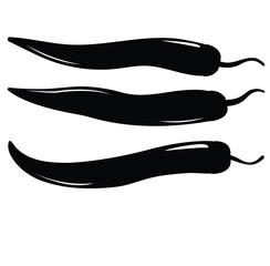 Cute cartoon hand drawn vector chilly silhouette.