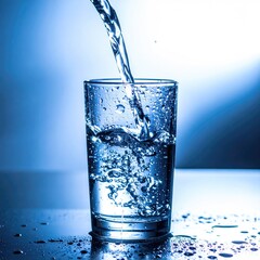 Water being poured into a glass