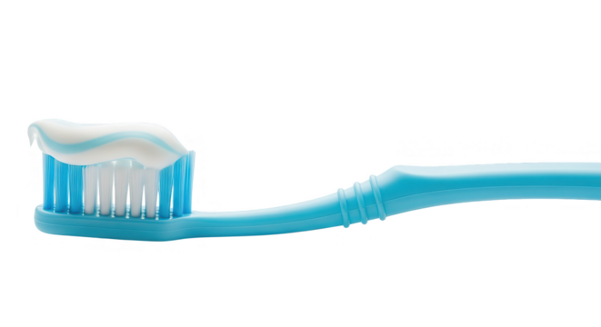 Fresh Toothpaste On Blue Toothbrush Isolated On Black - Powered by Adobe