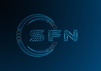 SFN low poly letter logo vector design. SFN lower poly logo design. Low poly logo.