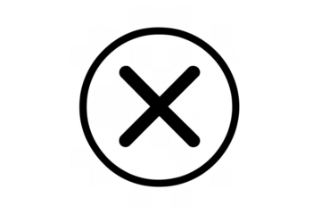 Black cross mark in circle icon transparent