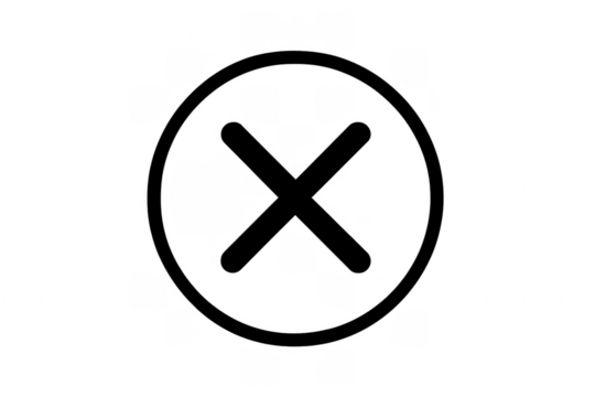Black cross mark in circle icon transparent