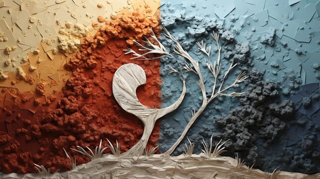 Four Seasons Textured Art Depicting Seasonal Change and Artistic Expression