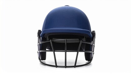 Fototapeta premium Red hard hat isolated on black and white background with sports safety equipment vector illustration