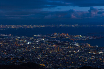 日本三大夜景　兵庫県神戸市　掬星台からの眺望