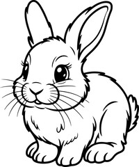 Cute Bunny silhouette vector illustration 