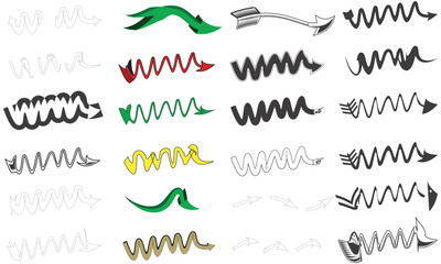 Dynamic Arrow Collection: Wavy, Spiral, and Artistic Pointers