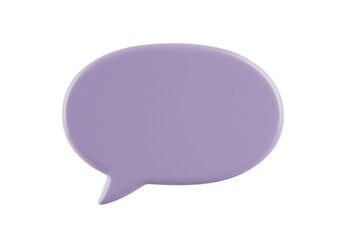 Isolated Lilac Speech Bubble Message, Dialog Communication, Text Message, Conversation