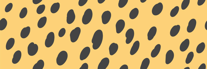 Small dash seamless pattern on yellow background. Vector leopard print