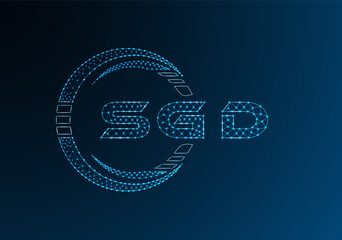 SGD low poly letter logo vector design. SGD lower poly logo design. Low poly logo.