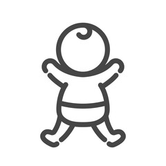 Baby icon outline isolated on white background. Vector