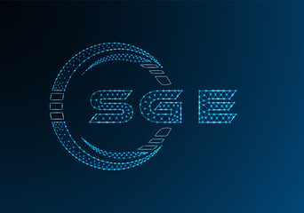 Obraz premium SGE low poly letter logo vector design. SGE lower poly logo design. Low poly logo.