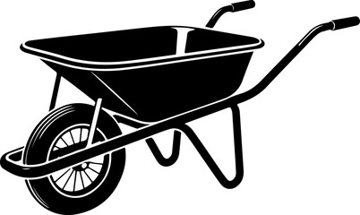 wheelbarrow silhouette vector illustration