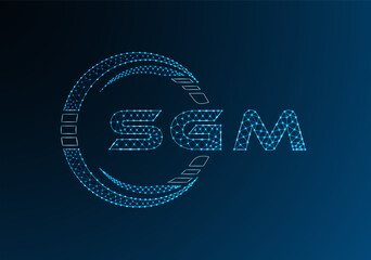 SGM low poly letter logo vector design. SGM lower poly logo design. Low poly logo.