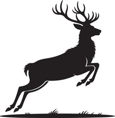 Deer jumping. element of Christmas design. Christmas symbol. isolated vector silhouette