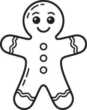 Gingerbread line icon, dessert and merry christmas, xmas cookie vector icon, traditional gingerman vector graphics, editable stroke outline sign