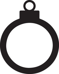 Isolated Christmas ornament ball silhouette vector.