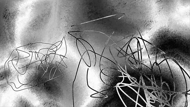 Abstract Bump Map Texture Background with Wavy Lines in Black and White