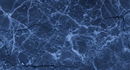 Abstract navy blue marble background with intricate white vein patterns