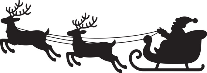 Santa Claus on Sleigh with Reindeer