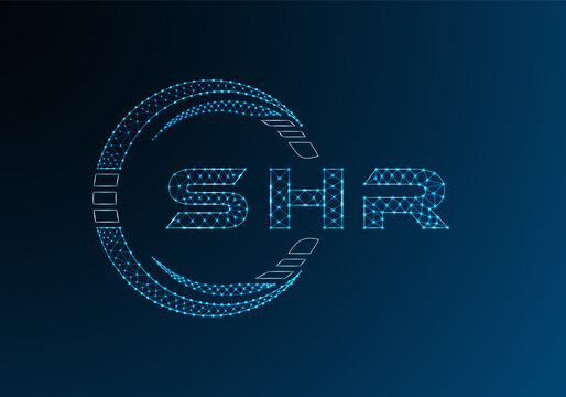 SHR low poly letter logo vector design. SHR lower poly logo design. Low poly logo.