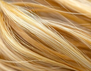 Close-up of wavy, blonde hair with visible fine strands