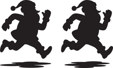 silhouette of santa claus, vector draw