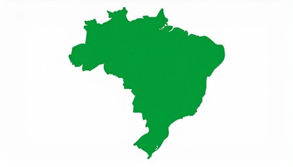 Obraz premium Brazil's Green Silhouette A Simple Outline of the South American Country's Shape on White