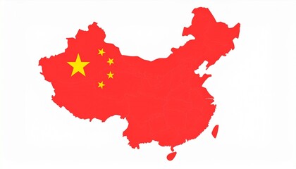 Naklejka premium Map of China with the Chinese Flag A Symbol of Nation
