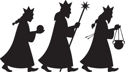 Sternsinger silhouette vector design
