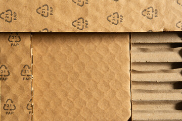 Cardboard paper with PAP 21 recycling code, non-corrugated fiberboard or paperboard