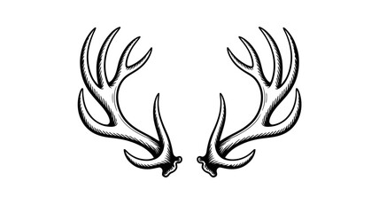 Obraz premium Majestic deer antlers symbolize wild nature and strength against a clean background.