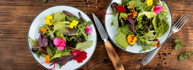 Delicate salad, fresh salad.