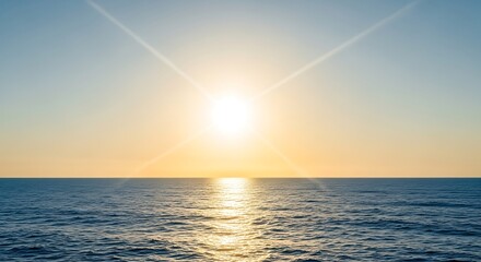 Ocean Sunrise - A Serene Horizon of Light and Water.