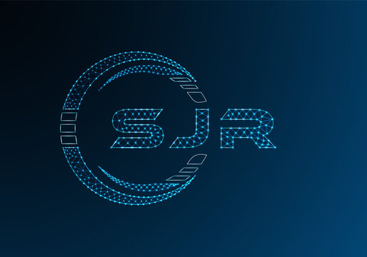SJR low poly letter logo vector design. SJR lower poly logo design. Low poly logo.