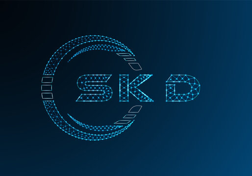 SKD low poly letter logo vector design. SKD lower poly logo design. Low poly logo.