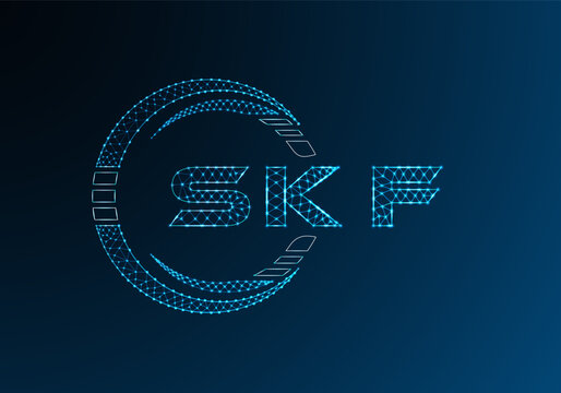SKF low poly letter logo vector design. SKF lower poly logo design. Low poly logo.