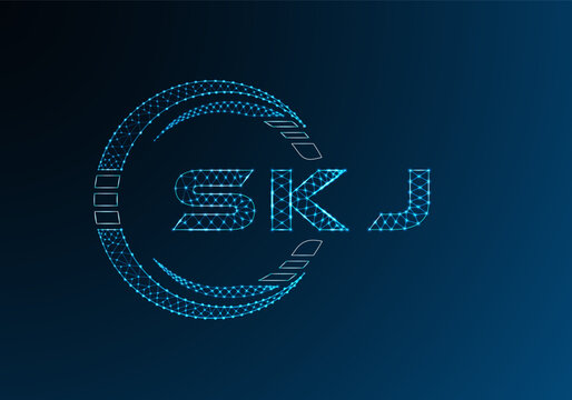 SKJ low poly letter logo vector design. SKJ lower poly logo design. Low poly logo.