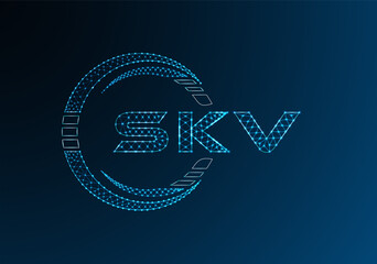 SKV low poly letter logo vector design. SKV lower poly logo design. Low poly logo.