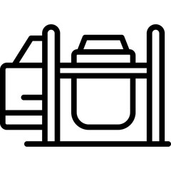 Isometric Outline Icon of a Concrete Mixer Machine for Construction Industry Symbol