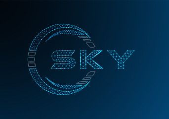 SKY low poly letter logo vector design. SKY lower poly logo design. Low poly logo.