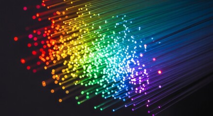 Colorful fiber optic cables background for internet and technology concept design ideas