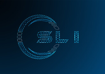 SLI low poly letter logo vector design. SLI lower poly logo design. Low poly logo.