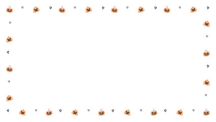 ハロウィンのシーツおばけとジャックオランタンフレーム⭐︎PNG