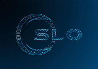 SLO low poly letter logo vector design. SLO lower poly logo design. Low poly logo.