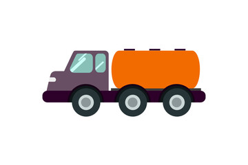 Fototapeta premium Fuel tanker truck flat icon