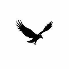 Obraz premium Majestic black eagle in graceful flight, a powerful nature icon vector depicting freedom and strength, perfect for bold branding and impactful designs